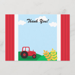 Tarjeta De Agradecimiento La fiesta de cumpleaños de los niños del tractor