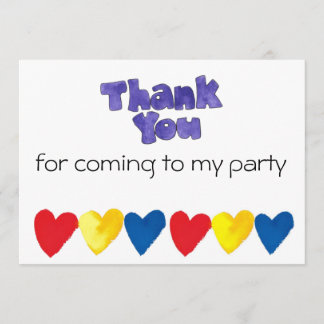 Tarjeta De Agradecimiento La fiesta de cumpleaños de los niños le agradece