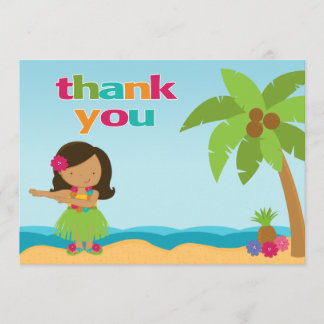 Tarjeta De Agradecimiento La fiesta de cumpleaños de Luau le agradece cardar