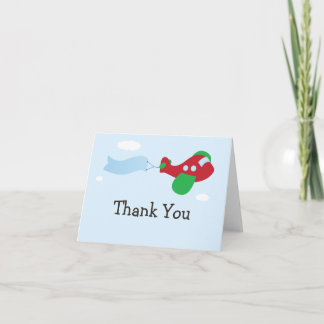 Tarjeta De Agradecimiento La fiesta de cumpleaños del aeroplano le agradece