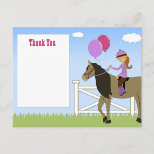 Tarjeta De Agradecimiento La fiesta de cumpleaños del caballo le agradece