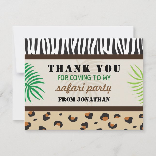 Tarjeta De Agradecimiento La fiesta de cumpleaños le agradece parque (Anverso)