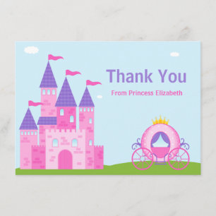 Tarjeta De Agradecimiento La fiesta de la princesa cumpleaños le agradece