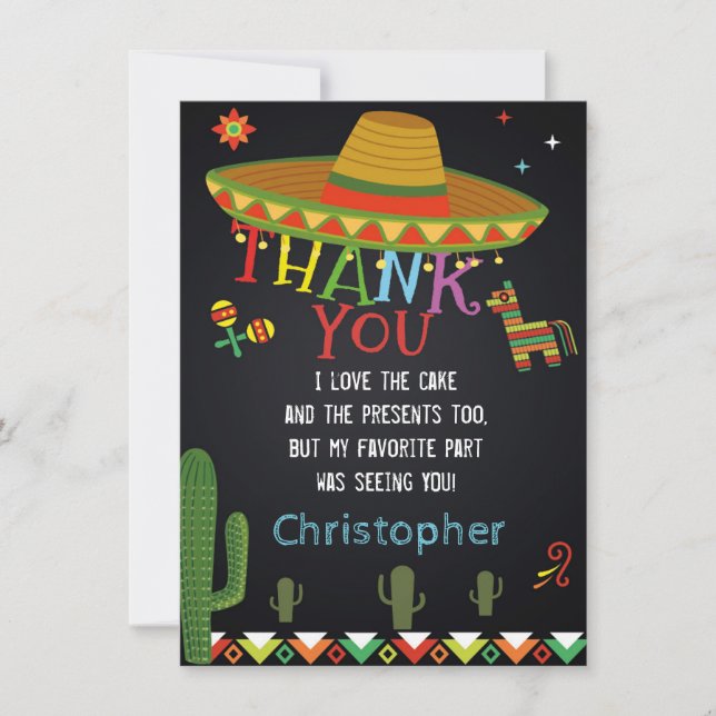 TARJETA DE AGRADECIMIENTO LA FIESTA MEXICANA LE AGRADECE CARDAR (Anverso)