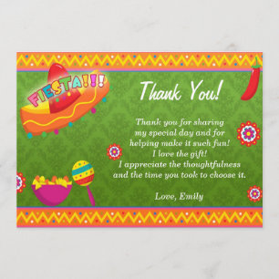 Tarjeta De Agradecimiento La fiesta mexicana le agradece cardar verde