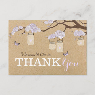 Tarjeta De Agradecimiento La flor de la dalia de la lavanda del papel de