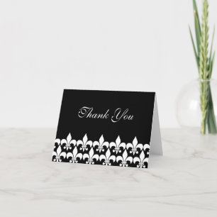 Tarjeta De Agradecimiento La flor de lis blanco y negro le agradece
