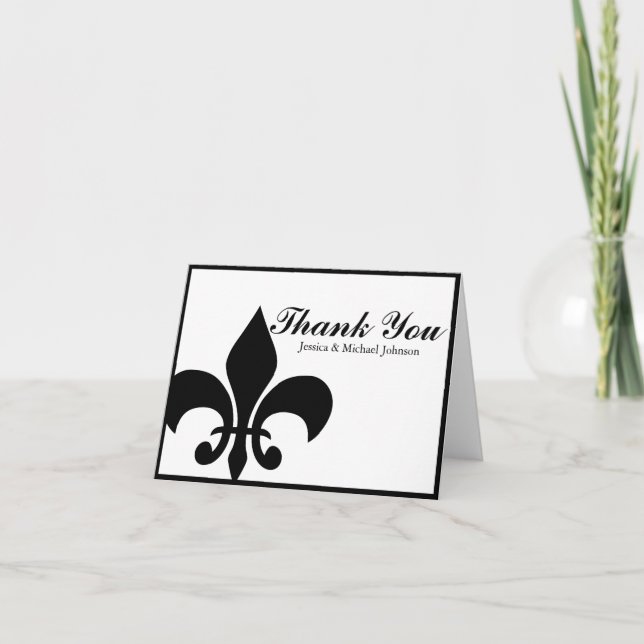 Tarjeta De Agradecimiento La flor de lis le agradece (Anverso)