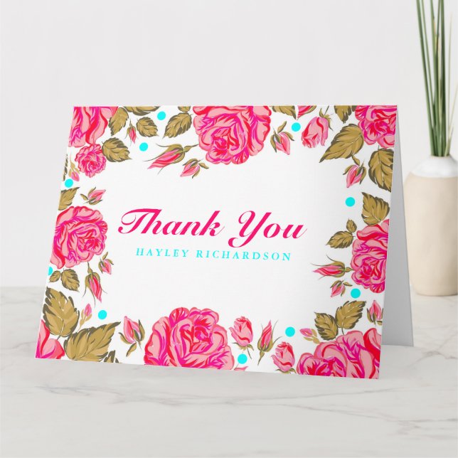 Tarjeta De Agradecimiento La flor elegante lamentable le agradece cardar (Anverso)