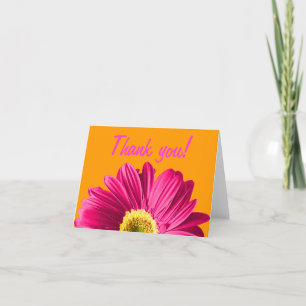 Tarjeta De Agradecimiento La flor fucsia de la margarita agradece le o
