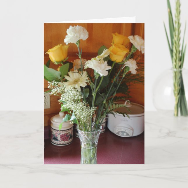Tarjeta De Agradecimiento la flor le agradece cardar (Anverso)