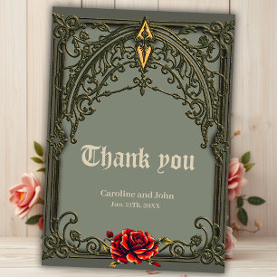 Tarjeta De Agradecimiento La flor roja, el florecimiento del afecto