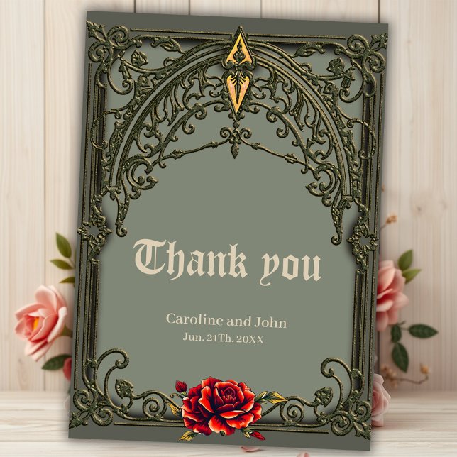 Tarjeta De Agradecimiento La flor roja, el florecimiento del afecto (Subido por el creador)