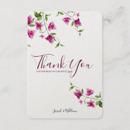 Tarjeta De Agradecimiento La flor rosada del Bougainvillea le agradece