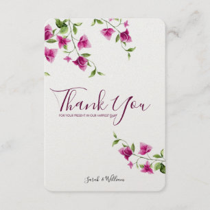 Tarjeta De Agradecimiento La flor rosada del Bougainvillea le agradece