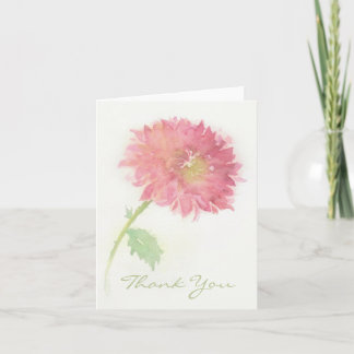 Tarjeta De Agradecimiento La flor rosada del crisantemo le agradece cardar
