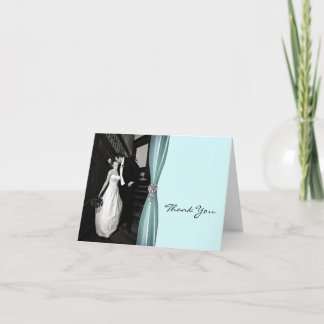 Tarjeta De Agradecimiento La foto de encargo de la aguamarina elegante le