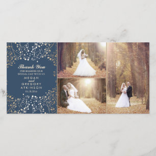 Tarjeta De Agradecimiento La foto de la boda de la marina de guerra de la