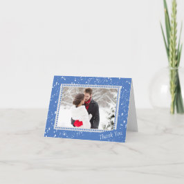 Tarjeta De Agradecimiento La foto de la boda del muñeco de nieve del