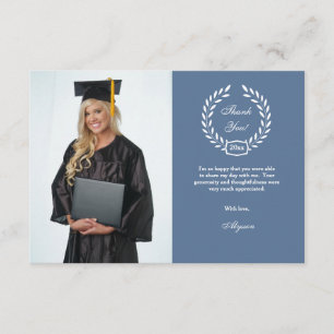 Tarjeta De Agradecimiento La foto de la guirnalda de la graduación le
