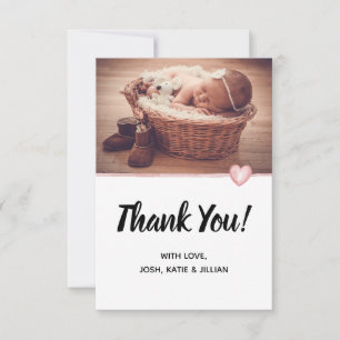 Tarjeta De Agradecimiento La foto del bebé le agradece cardar