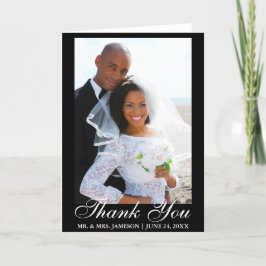 Tarjeta De Agradecimiento La foto elegante de la boda de la escritura le
