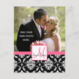 Tarjeta De Agradecimiento La foto elegante de la boda del damasco del