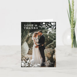 Tarjeta De Agradecimiento La foto floral de la boda de la acuarela le