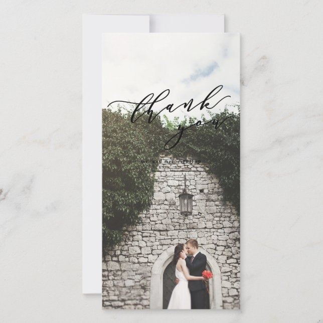 Tarjeta De Agradecimiento la foto le agradece cardar (Anverso)