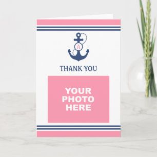 Tarjeta De Agradecimiento La foto náutica rosada le agradece