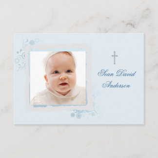 Tarjeta De Agradecimiento La foto plana azul fresca le agradece