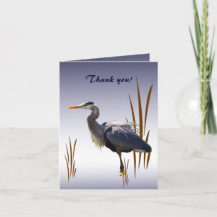Tarjeta De Agradecimiento La garza de gran azul le agradece cardar