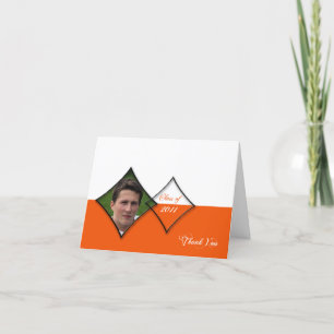 Tarjeta De Agradecimiento La graduación anaranjada de la clase del diamante