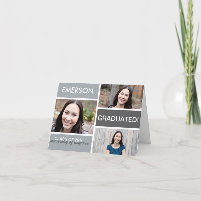 Tarjeta De Agradecimiento La graduación bloquea Notecard (Anverso)