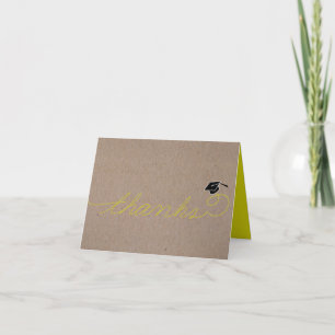 Tarjeta De Agradecimiento La graduación caprichosa le agradece: Amarillo