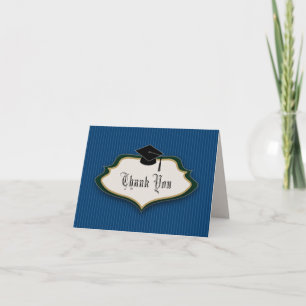 Tarjeta De Agradecimiento La graduación con cresta le agradece: Azules