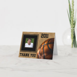 Tarjeta De Agradecimiento La graduación del baloncesto le agradece cardar