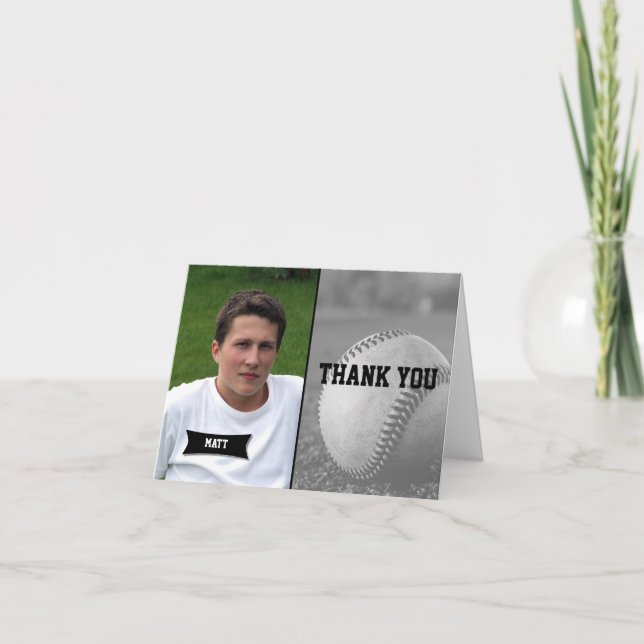 Tarjeta De Agradecimiento La graduación del béisbol le agradece cardar (Anverso)