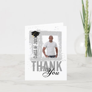 Tarjeta De Agradecimiento La graduación le agradece cardar añade blanco de
