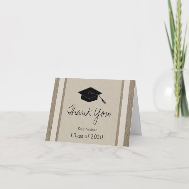 Tarjeta De Agradecimiento La graduación personalizada le agradece cardar -- (Anverso)