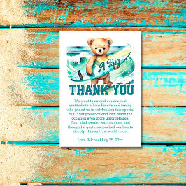 Tarjeta De Agradecimiento La gran fiesta de cumpleaños del surf