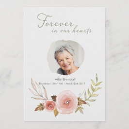 Tarjeta De Agradecimiento La guirnalda subió condolencia de la acuarela de