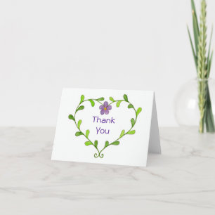Tarjeta De Agradecimiento La guirnalda violeta púrpura le agradece cardar
