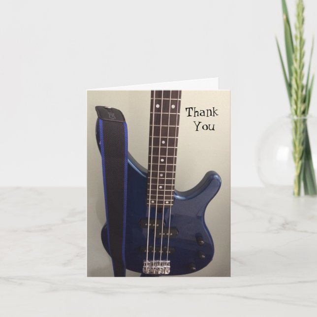 Tarjeta De Agradecimiento La guitarra azul eléctrica le agradece (Anverso)