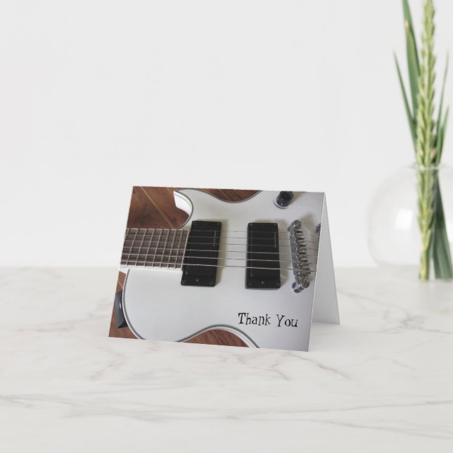 Tarjeta De Agradecimiento La guitarra eléctrica le agradece (Anverso)
