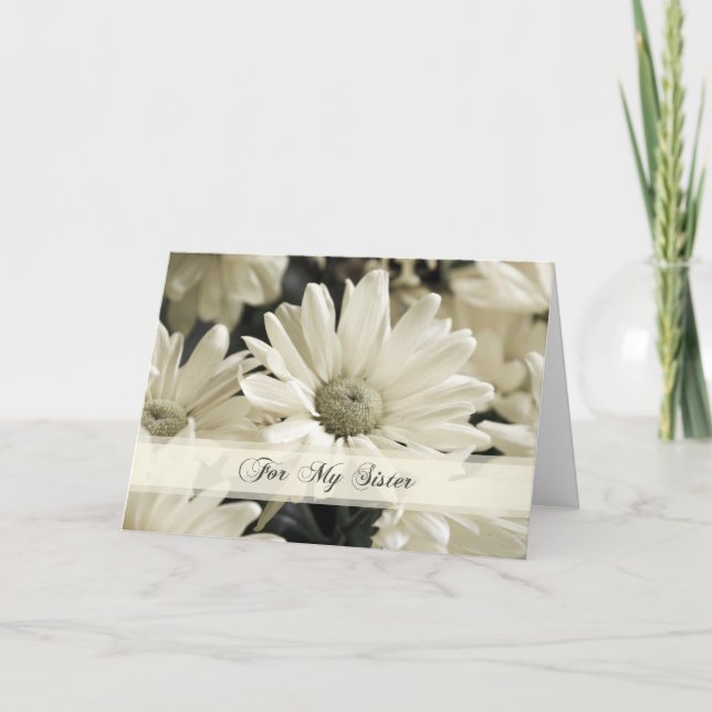 Tarjeta De Agradecimiento La hermana de las flores blancas le agradece (Anverso)