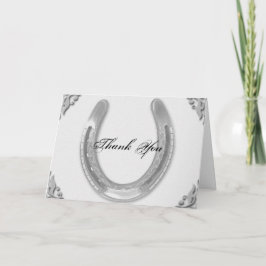 Tarjeta De Agradecimiento La herradura de plata en la boda blanca le