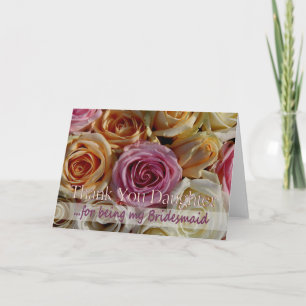 Tarjeta De Agradecimiento la hija le agradece por ser mi dama de honor