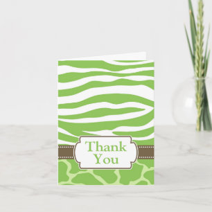 Tarjeta De Agradecimiento La impresión del safari le agradece cardar - verde