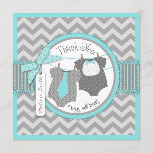 Tarjeta De Agradecimiento La impresión gemela de Chevron de la pajarita del